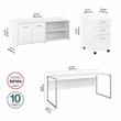 Scranton & Co Engineered Wood 72W Desk with Storage and Drawers in White