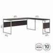 Scranton & Co Engineered Wood 72W x 30D L-Shaped Table Desk in Storm Gray