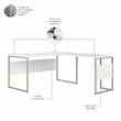 Scranton & Co Engineered Wood 60W L-Shaped Table Desk with Drawers in White