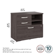 Scranton & Co Engineered Wood Office Storage Cabinet with Drawers in Storm Gray