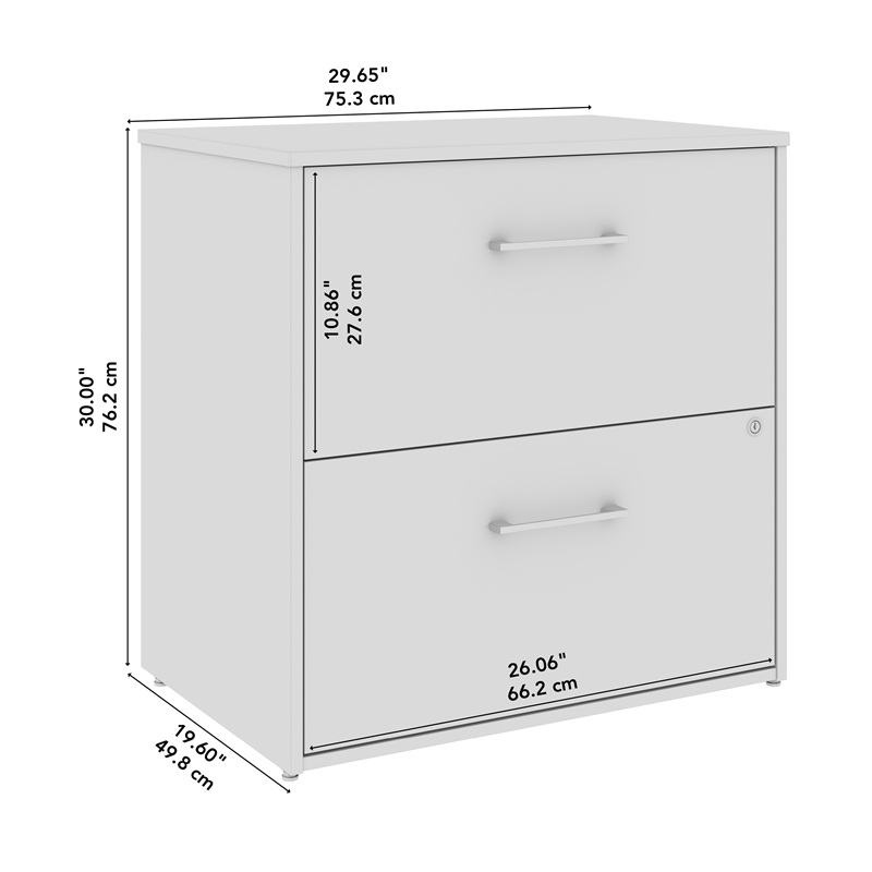 Scranton & Co Engineered Wood 2 Drawer Lateral File Cabinet with Lock in White