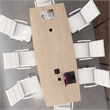 Scranton & Co Wood 120W Office Conference Table with Wood Base in Natural Elm
