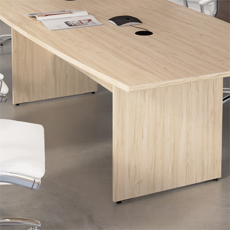 Scranton & Co Wood 96W Office Conference Table with Wooden Base in Natural Elm