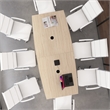 Scranton & Co Wood 96W Office Conference Table with Metal Base in Natural Elm
