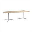 Scranton & Co Wood 96W Office Conference Table with Metal Base in Natural Elm