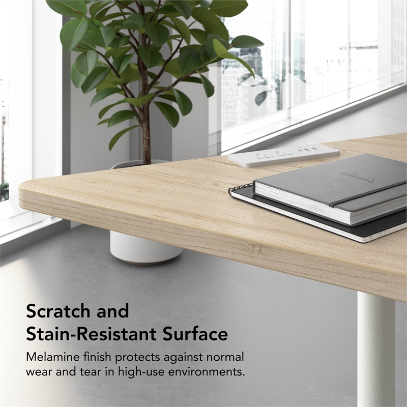 Scranton & Co Engineered Wood 60-inch Trapezoid Modular Conference Table in Elm