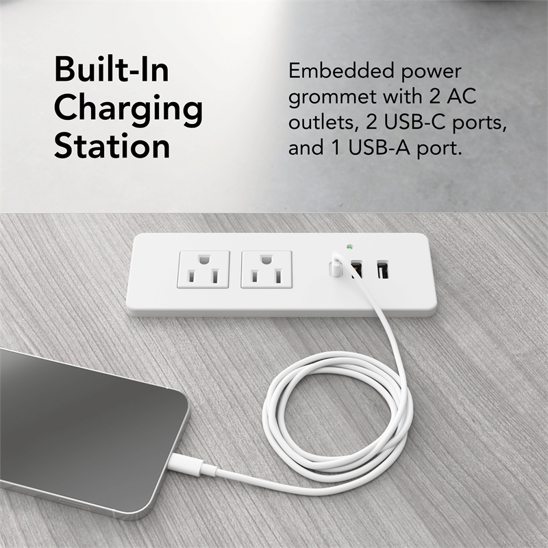 Scranton & Co Engineered Wood 60-inch Trapezoid Modular Conference Table in Gray