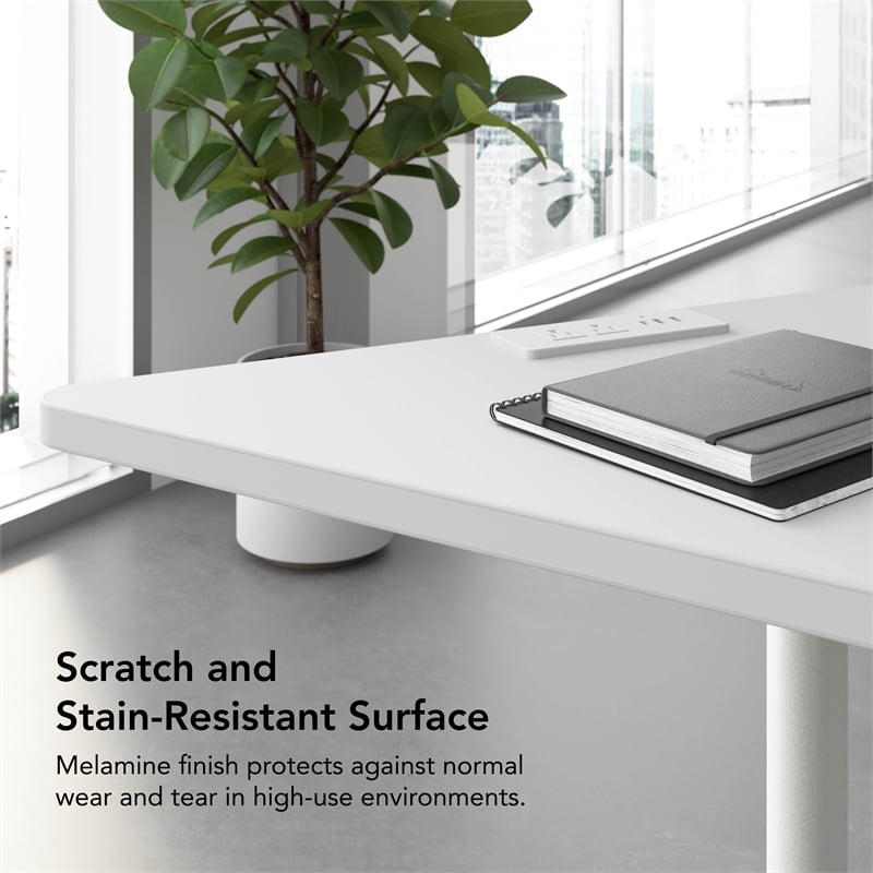 Scranton & Co Wood 60-inch Trapezoid Modular Conference Table in White