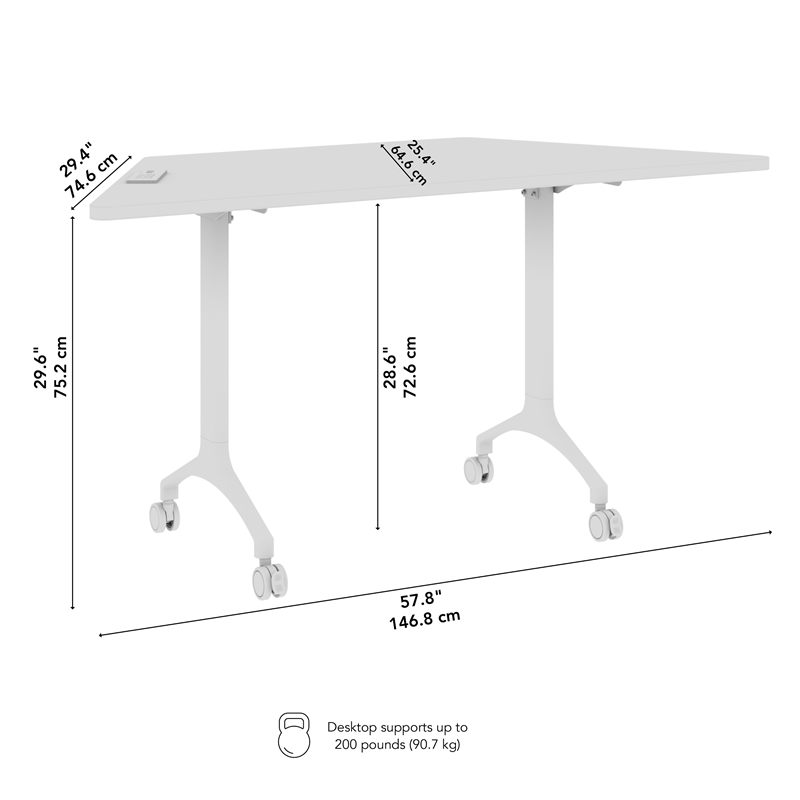Scranton & Co Wood 60-inch Trapezoid Modular Conference Table in White