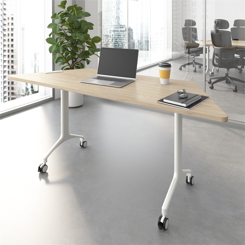 Scranton & Co Engineered Wood 72-inch Trapezoid Modular Conference Table in Elm