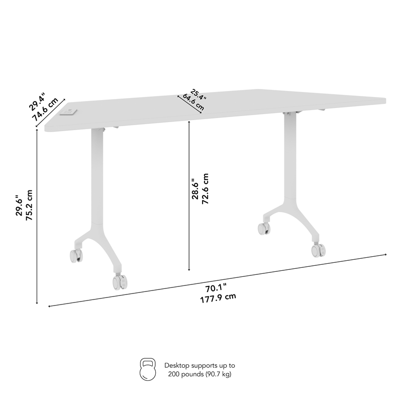 Scranton & Co Wood 72-inch Trapezoid Modular Conference Table in White