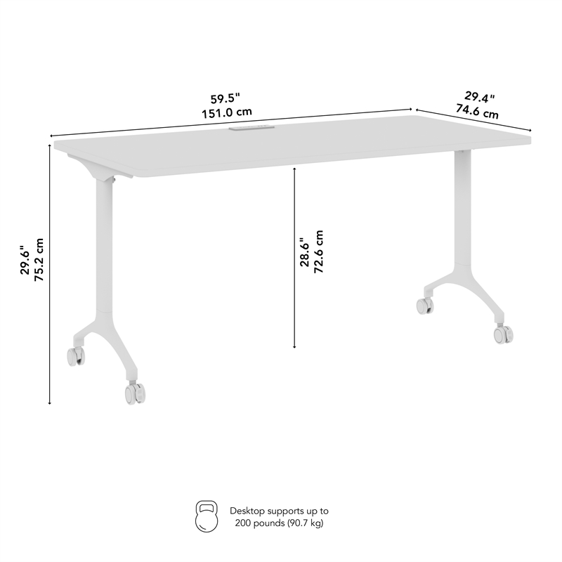 Scranton & Co Engineered Wood 60-inch Rectangle Modular Conference Table in Gray