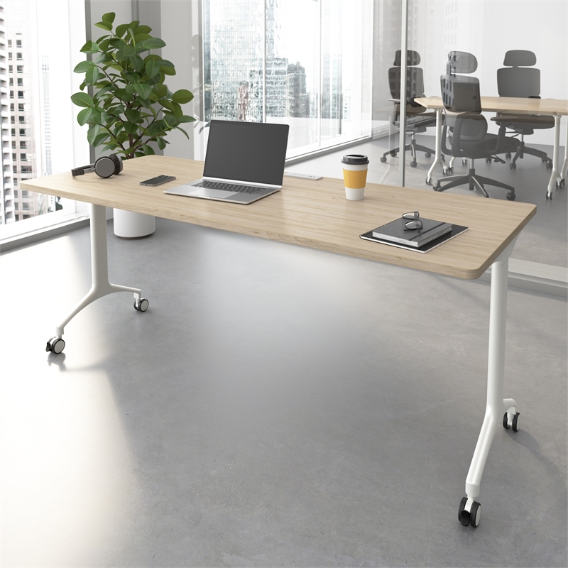 Scranton & Co Engineered Wood 72-inch Rectangle Modular Conference Table in Elm