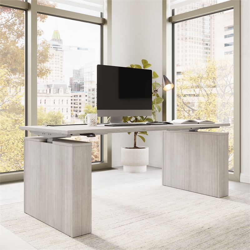 Scranton & Co Engineered Wood 72W x 30D Adjustable Standing Desk in Gray
