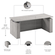 Scranton & Co Engineered Wood 72W Standing Desk with Modesty Panel in Gray