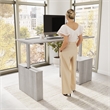 Scranton & Co Engineered Wood 72W x 30D Standing Desk with Bookcase in Gray