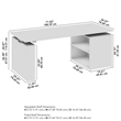 Scranton & Co Engineered Wood 72W x 30D Standing Desk with Bookcase in Gray
