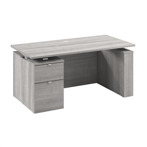 Scranton & Co Engineered Wood 60W Standing Desk with File Cabinet in Gray