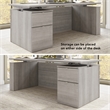 Scranton & Co Engineered Wood 72W Standing Desk with File Cabinet in Gray
