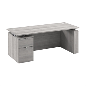 Scranton & Co Engineered Wood 72W Standing Desk with File Cabinet in Gray