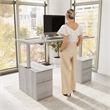 Scranton & Co Engineered Wood 72W Standing Desk with Drawers in Platinum Gray