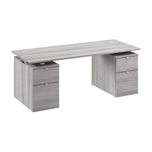 Scranton & Co Engineered Wood 72W Standing Desk with Drawers in Platinum Gray