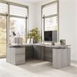Scranton & Co Engineered Wood 60W Standing L Desk with File Cabinet in Gray