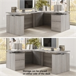 Scranton & Co Engineered Wood 60W Standing L Desk with File Cabinet in Gray