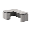 Scranton & Co Engineered Wood 60W Standing L Desk with File Cabinet in Gray