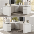 Scranton & Co Engineered Wood 60W Standing L Desk with File Cabinet in White