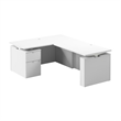 Scranton & Co Engineered Wood 60W Standing L Desk with File Cabinet in White