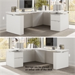 Scranton & Co Engineered Wood 72W Standing L Desk with File Cabinet in White