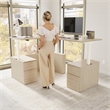 Scranton & Co Engineered Wood 60W Standing L Desk with Drawers in Natural Elm