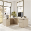Scranton & Co Engineered Wood 60W Standing L Desk with Drawers in Natural Elm