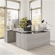 Scranton & Co Engineered Wood 60W Standing L Desk with Drawers in Platinum Gray