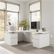 Scranton & Co Engineered Wood 60W Standing L Desk with Drawers in White