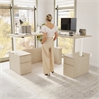 Scranton & Co Engineered Wood 72W Standing L Desk with Drawers in Natural Elm