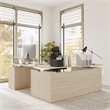 Scranton & Co Engineered Wood 72W Standing L Desk with Drawers in Natural Elm
