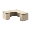 Scranton & Co Engineered Wood 72W Standing L Desk with Drawers in Natural Elm