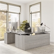 Scranton & Co Engineered Wood 72W Standing L Desk with Drawers in Platinum Gray