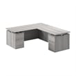 Scranton & Co Engineered Wood 72W Standing L Desk with Drawers in Platinum Gray