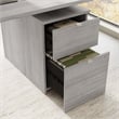 Scranton & Co Engineered Wood 72W Standing Desk with Drawers & Panel in Gray