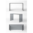 Scranton & Co Tempered Glass Computer Desk in Translucent Gray