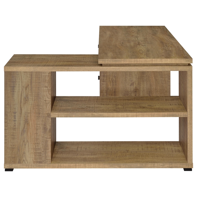 Scranton & Co 60-inch 3-drawer L-Shape Engineered Wood Computer Desk in Mango