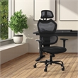 Scranton & Co Black Fabric Seat Manager's Chair with Adjustable Headrest