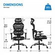 Scranton & Co Black Fabric Seat Manager's Chair with Adjustable Headrest