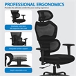 Scranton & Co Black Fabric Seat Manager's Chair with Adjustable Headrest
