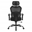Scranton & Co Black Fabric Seat Manager's Chair with Adjustable Headrest