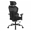 Scranton & Co Black Fabric Seat Manager's Chair with Adjustable Headrest