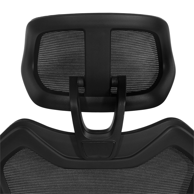 Scranton & Co Black Fabric Seat Manager's Chair with Adjustable Headrest